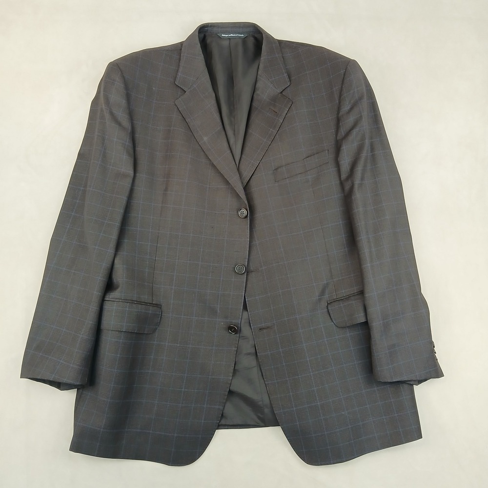 Ermenegildo Zegna Copplay 40R Mens Sport Coat Jacket Blazer Plaid 23x31 44R